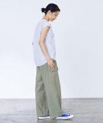 コットンリネン平織デニム　イージーワークパンツ